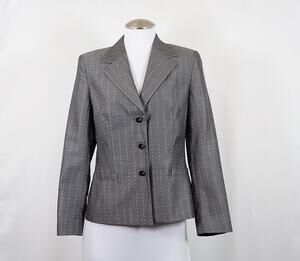 Escada Jacket Gray Dot Pattern Women's Size 38 US 8 Wool Blend Blazer